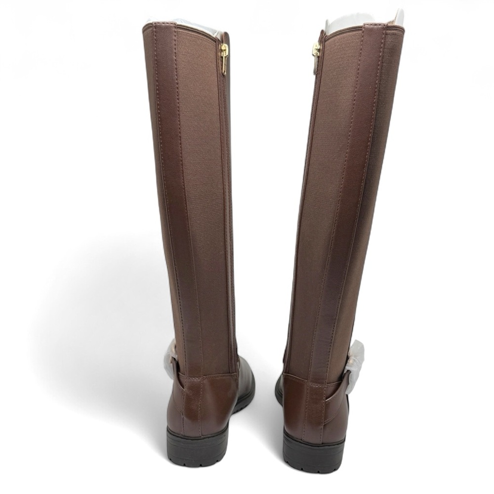 Coach Farrah Tall Riding Boots with Logo Buckle Walnut Size 10 - Picture 6 of 15